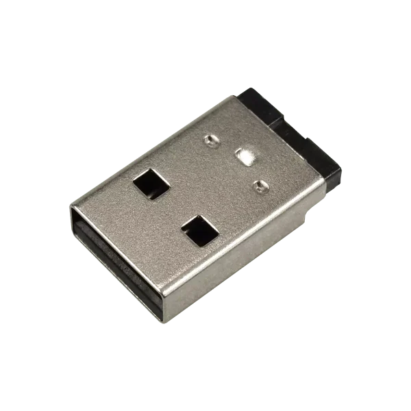 USB A公 短體鐵殼鍍鎳 側面與P4短路 黑色無鹵 RMA-A196