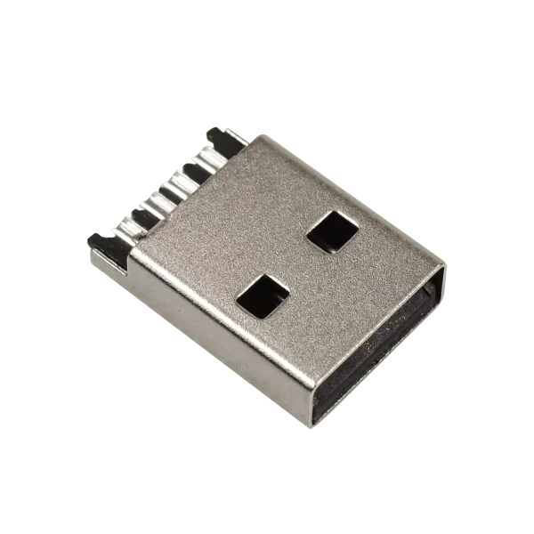 USB A公 短體一體式鐵殼鍍鎳 端子1u" RMA-A381