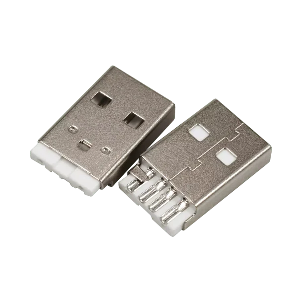 USB A公 短體鐵殼鍍鎳 白色無鹵 端子1u" RMA-A514