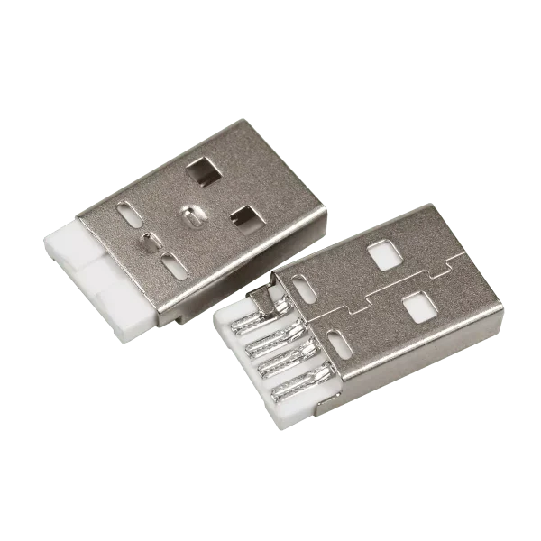 USB A公 短體鐵殼鍍鎳 側面與4PIN短路 RMA-A602